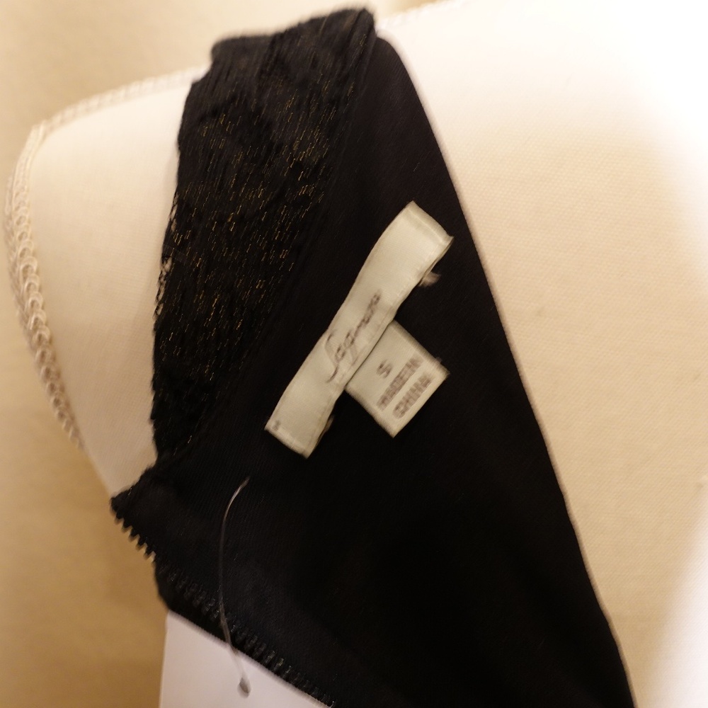Soprano Black and Gold Lace fit and flare dress - Picture 7 of 9